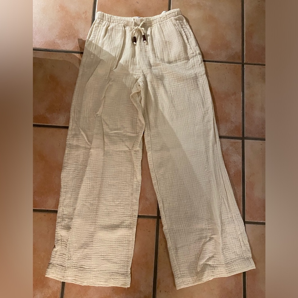 Zara linen pants. See through there more for like the beach